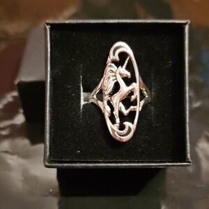 Silver Tone Unicorn Ring, Sz 5, NWOT